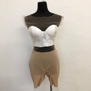 White and Mesh Plain Bodysuit